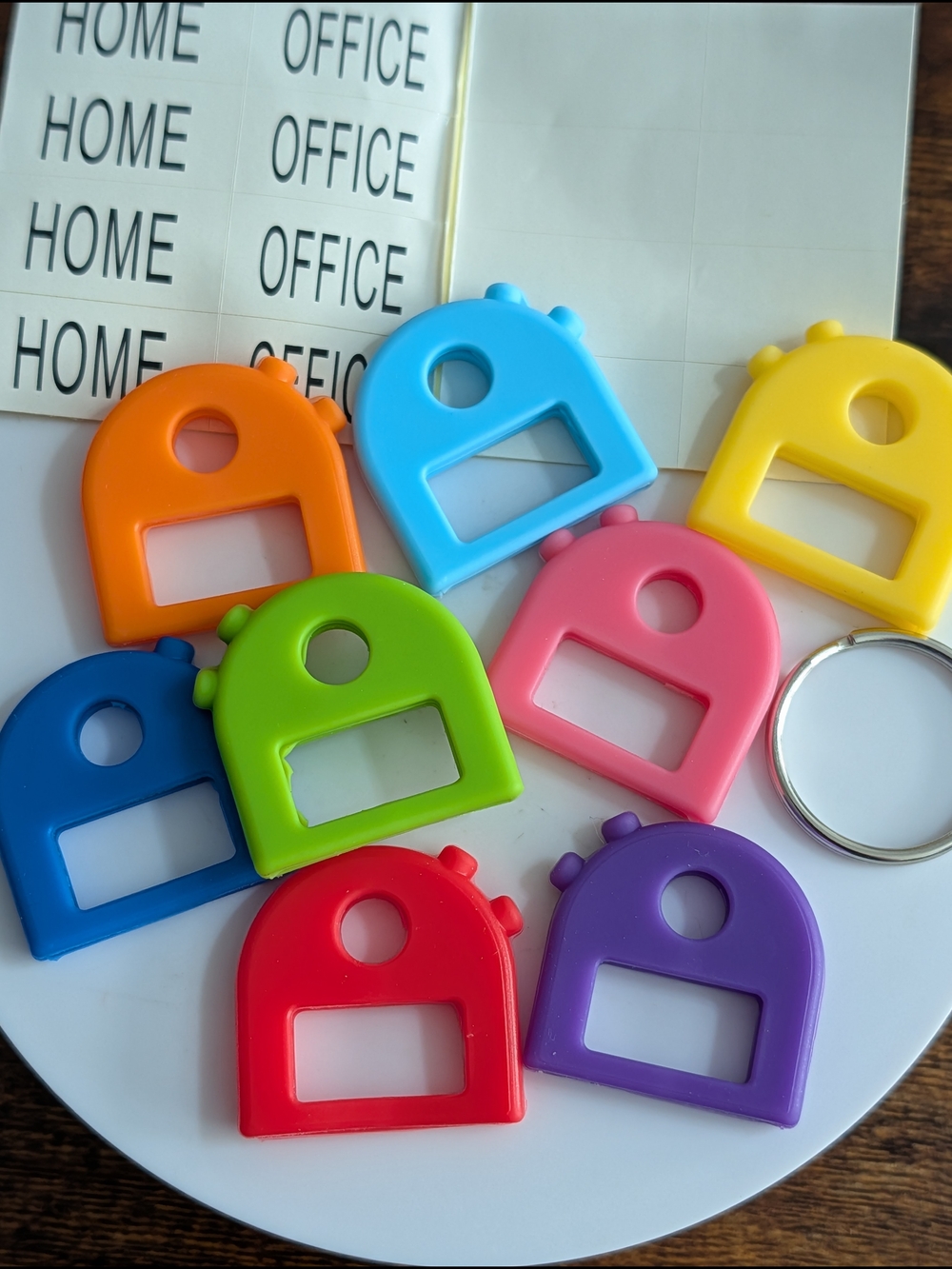 Silicone Key Tag Set for Home Office - Multicolor